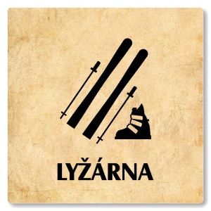 Lyžárna, 80x80mm, pergamen, Nevada